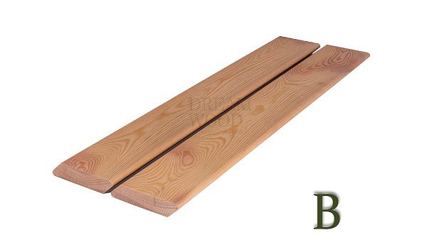 Планкен косой из лиственницы 20x90 сорт B